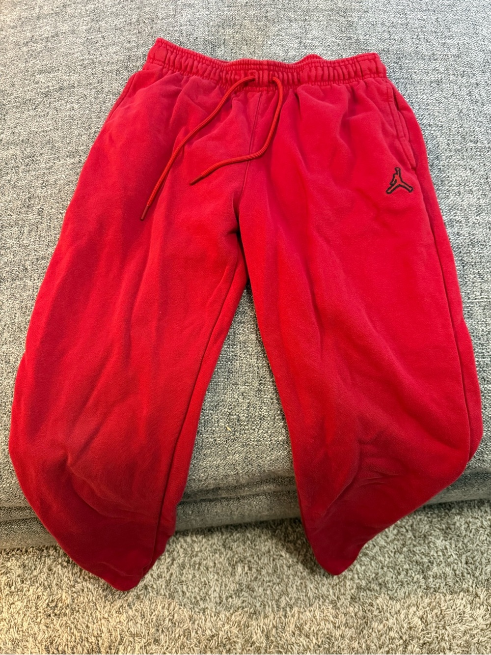 Jordan Boys Red Fleece Joggers with Jumpman Logo
